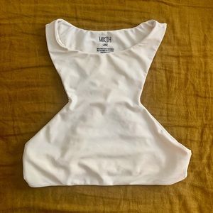 MIKOH swimwear top in bone white